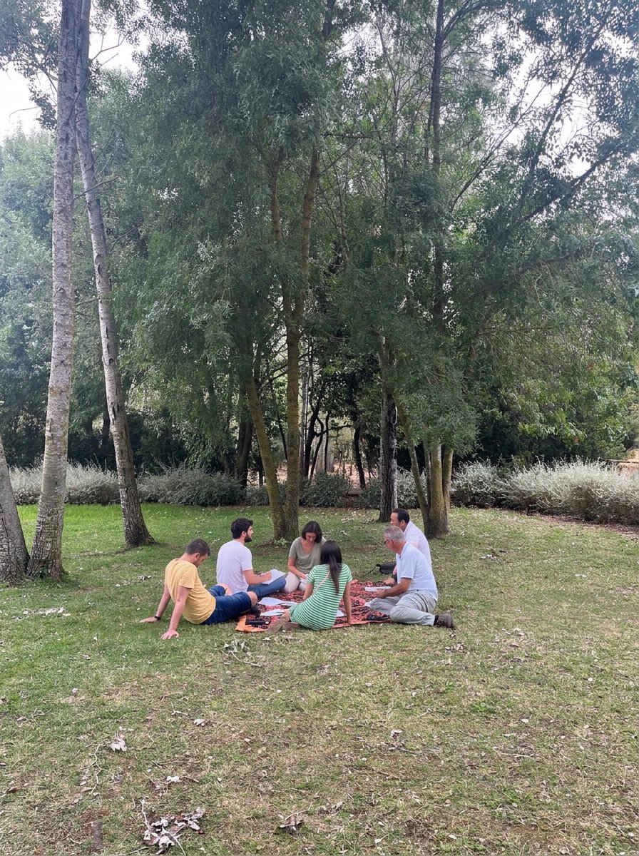 Participants in a guided Forestminds® session under the trees